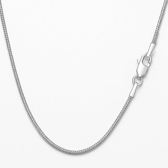 925 Sterling Silver 1MM Round Snake Chain Necklace for Women – Italian Silver Ne - Picture 2 of 7